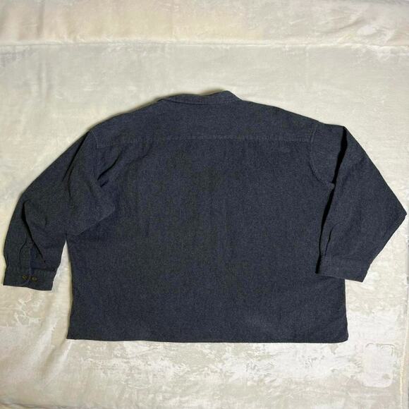 Vtg. St. John's Bay Chamois Cloth Flannel Men's 2XL Gray Button Up Camp Cottage - Picture 4 of 8